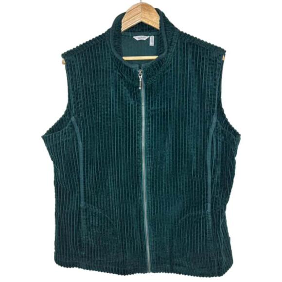 Vtg Woolrich Men's XL Forrest Green Corduroy Zip Vest w/ Pockets ( 1769) - Picture 1 of 6